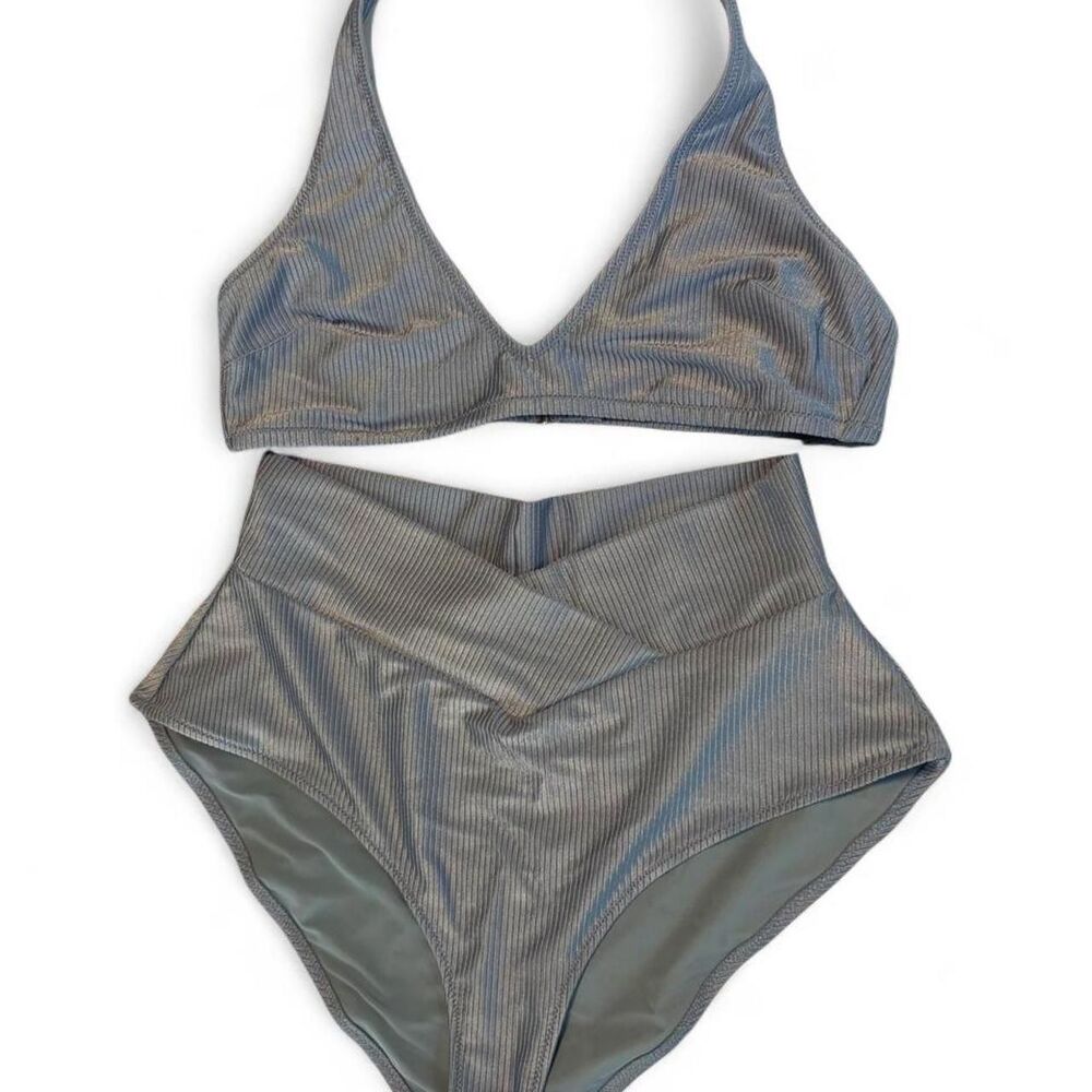Aerie Women's Blue Shiny Bikini